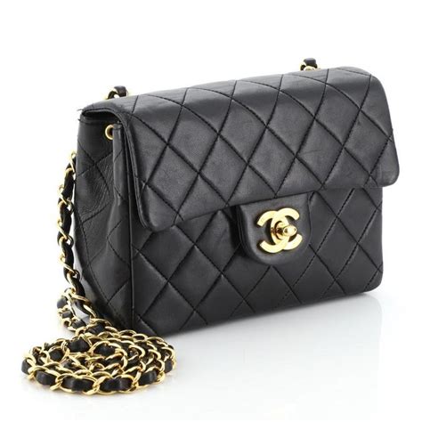 chanel vintage square classic single flap bag quilted lambskin mini|chanel classic flap new mini.